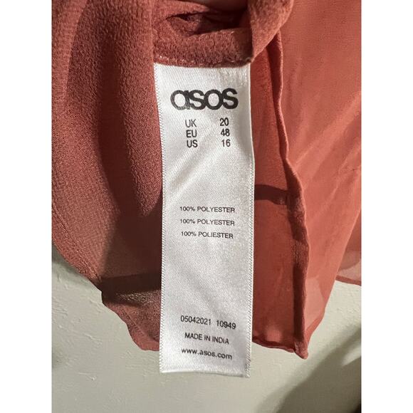 asos Sheer Peplum Flutter Sleeve Blouse 16 - Picture 4 of 7